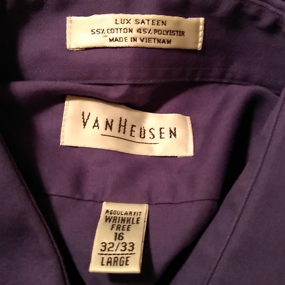3/$15 Van Heusen purple button down shirt - Picture 3 of 3